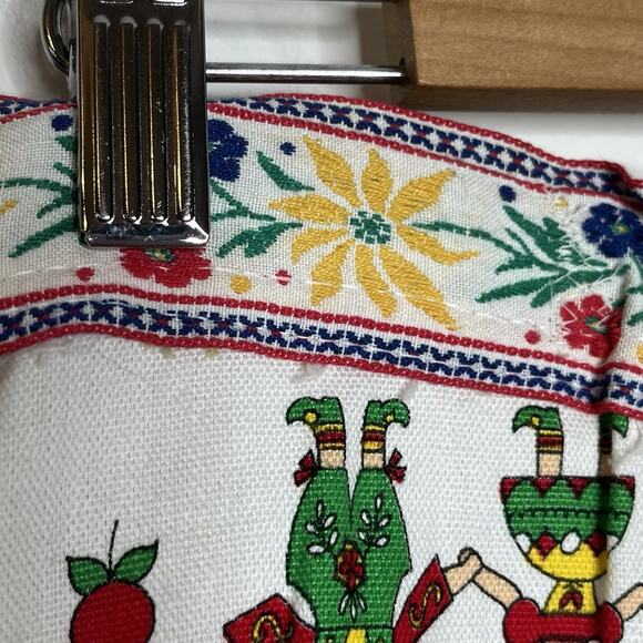 Vintage Upcycled Apple Print Skirt Womens Size 8 80s Retro Unique Artsy Handmade - Picture 3 of 8